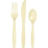 Balloon Agencies Pastel Yellow Cutlery Plastic Set Of 24