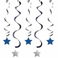 Balloon Agencies Star Hanging Swirls - Blue Hanging Decorations