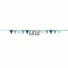 Balloon Agencies 1st Birthday One Banner Silver & Blue