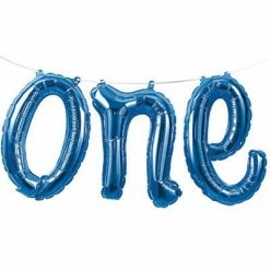 Not Specified One Balloon Script Blue - Air Fill Only