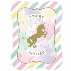 Balloon Agencies Unicorn Invitations Pk8