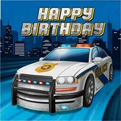 Not Specified Police Party Happy Birthday Lunch Napkins Pk16