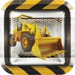 Balloon Agencies Party Supplies Construction Birthday Zone Snack Plates Pk8