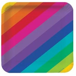 Balloon Agencies Rainbow Paper Plates Small Pk8