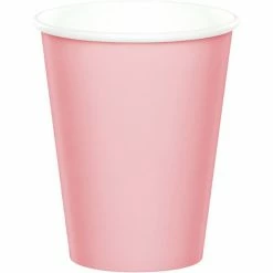 Balloon Agencies Paper Cups - Plain Light Pink Paper Cups Pk8