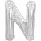 Not Specified Large Letter N Balloon - Silver