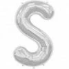 Not Specified Large Letter S Balloon - Silver Letters & Numbers - Large