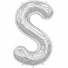 Not Specified Large Letter S Balloon - Silver Letters & Numbers - Large