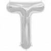 Not Specified Large Letter T Balloon - Silver