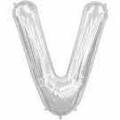Not Specified Letters & Numbers - Large Large Letter V Balloon - Silver