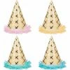 Balloon Agencies Ice Cream Party Hats | Gold Foil