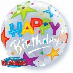 Not Specified Happy Birthday Balloon Stars - Bubble