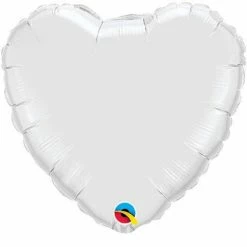 Not Specified White Heart Balloon Foil Heart Shape Balloons