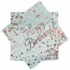 Alpen Happy Birthday Napkins - Rose Gold Sparkling PK6