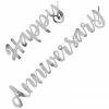 Metero Happy Anniversary Banner - Silver Script