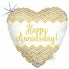 Not Specified Send Balloons Happy Anniversary Balloon - Gold And Silver Heart
