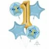 Balloon Agencies 1st Birthday Boy Balloon Bouquet | Blue & Gold Balloon Bouquets Foil Sets