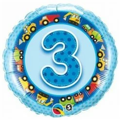 Party Planet 3rd Birthday Balloon / Bouquet - Blue Send Balloons