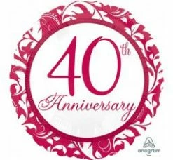 Not Specified Send Balloons Happy 40th Anniversary Balloon
