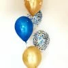 Not Specified Five Balloon Arrangement With Happy Birthday & Confetti - Choose Your Colours Balloon Floor Arrangements