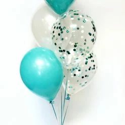 Not Specified Double Bubble Balloon Bouquet - Teal Balloon Bouquets