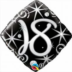 Not Specified 18th Birthday Balloon Black & Silver / Bouquet Send Balloons