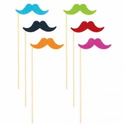Balloon Agencies Movember Moustache On A Stick | 6pk