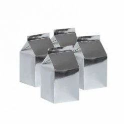 Five Star Loot Bags / Treat Boxes Silver Milk Box Pk10