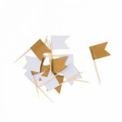 Five Star Flag Picks Gold & White | Pk12