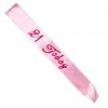 MDI 21st Birthday 21 Sash Flashing - Hot Pink And Pink