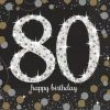 Balloon Agencies 80th Napkins Black Gold & Silver 80th Birthday