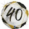 Not Specified 40th Balloon - Black & Gold Send Balloons