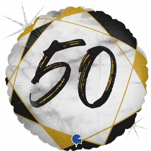 Not Specified 50th Birthday Balloon Black & Gold Send Balloons
