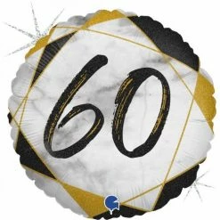 Not Specified 60th Balloon Black & Gold Send Balloons