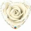 Not Specified Heart Shaped Ivory Rose & Butterflies Foil Balloon Send Balloons