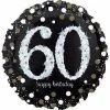 Not Specified 60th Birthday Balloon - Sparkling Black & White Send Balloons