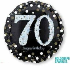 Not Specified 70th Birthday Balloon - Sparkling Happy Birthday Foil Balloon Send Balloons