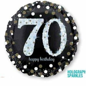 Not Specified 70th Birthday Balloon - Sparkling Happy Birthday Foil Balloon Send Balloons