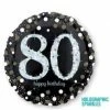 Not Specified 80th Birthday Balloon White & Black Sparkling Send Balloons