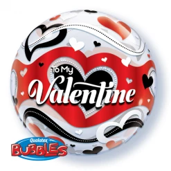 Not Specified To My Valentine Balloon - Black & Red