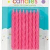 Balloon Agencies Birthday Candles Glittered Pink Pk24