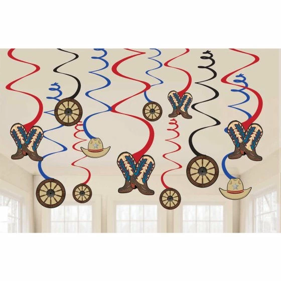 Balloon Agencies Western / Cowboy Western Hanging Decorations 12pk