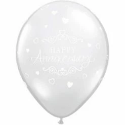 Not Specified Anniversary Balloons Clear - Singles Or Packs - Helium Filled Or Flat Printed Balloons