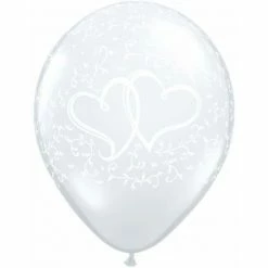 Not Specified Entwined Heart Balloons Clear - Singles Or Packs - Helium Filled Or Flat Printed Balloons