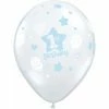 Not Specified Printed AGES 1st Birthday Balloons Blue Clear - Single Or Pack - Helium Filled - Flat