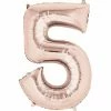 Balloon Agencies Letters & Numbers - Large Large Number 5 Balloon - Rose Gold