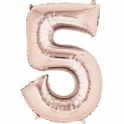 Balloon Agencies Letters & Numbers - Large Large Number 5 Balloon - Rose Gold