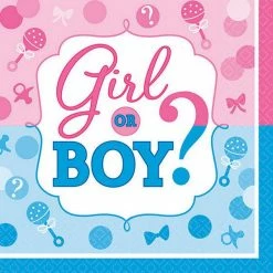 Balloon Agencies Girl Or Boy Small Napkins Pk16