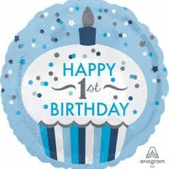 Not Specified Send Balloons 1st Birthday Boy Balloon - Cupcake