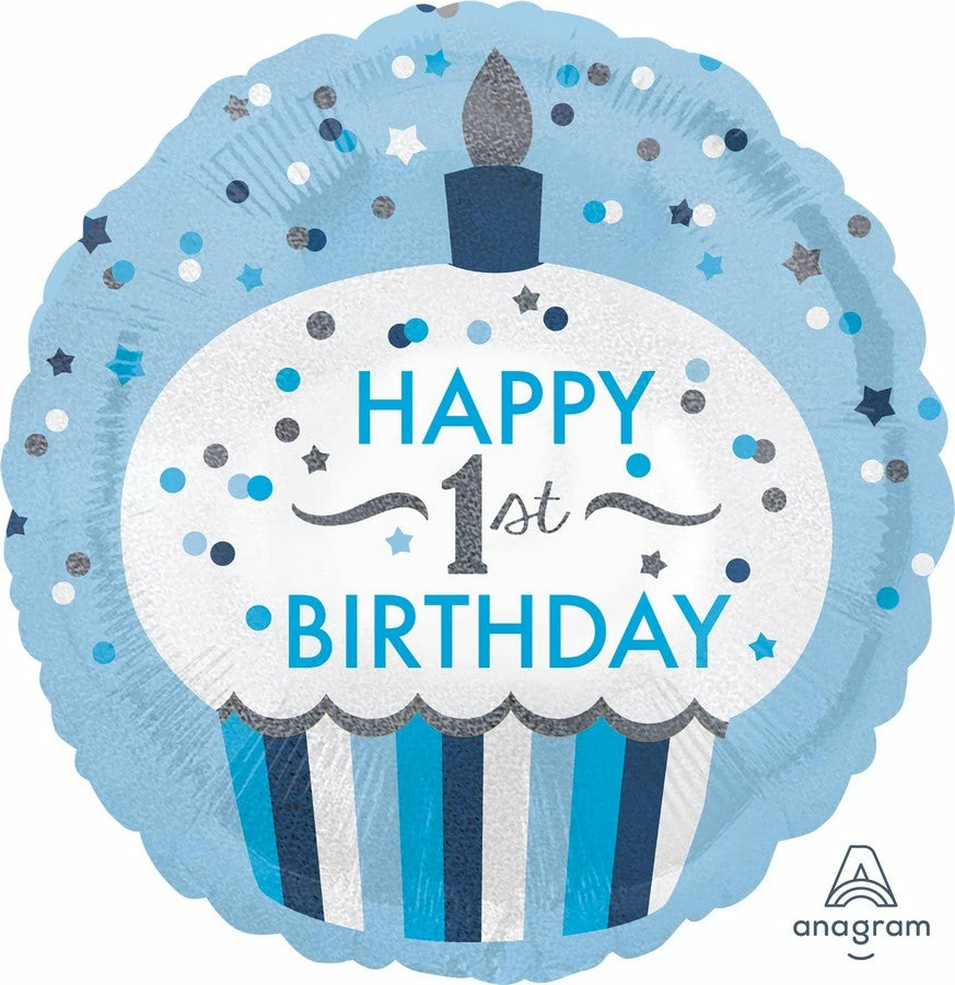 Not Specified Send Balloons 1st Birthday Boy Balloon - Cupcake